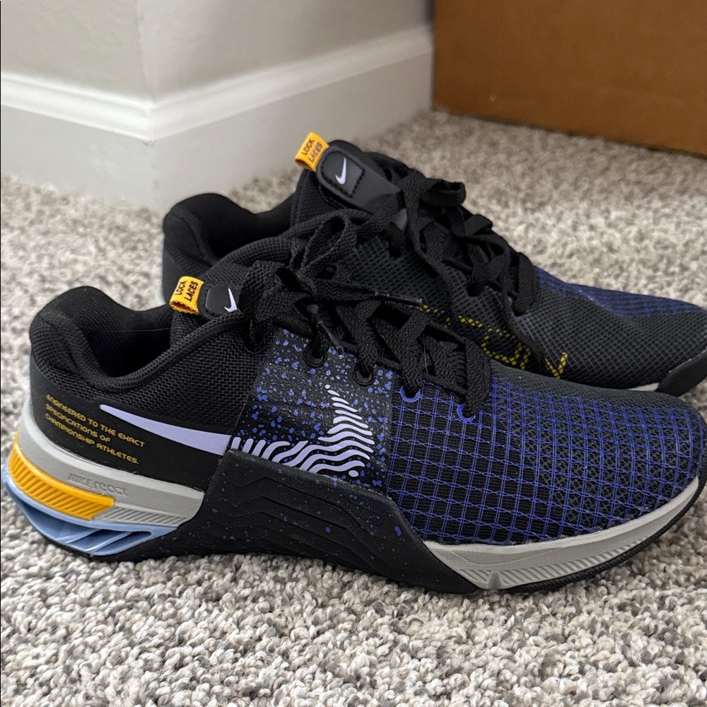 Nike Black, Blue & Yellow Cross-Training Shoes
